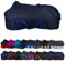 RL24 - Winterdecke Weidedecke 600D Basicline – atmungsaktive, Wind- & wasserdichte Outdoordecke mit Innenfutter & Kreuzbegurtung – Pferdedecke in Dunkelblau – 145cm (100g/m² Füllung)