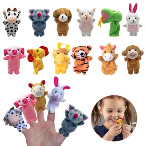 12 Stück Fingerpuppen,Liwein Niedliche Fingertiere Baby Story Time Requisiten Spielhandschuh Klein Tier Fingerpuppe Set für Geschichte Zeit Kindergeburstag Mitgebsel Fingerpuppen(Tierkreiszeichen)