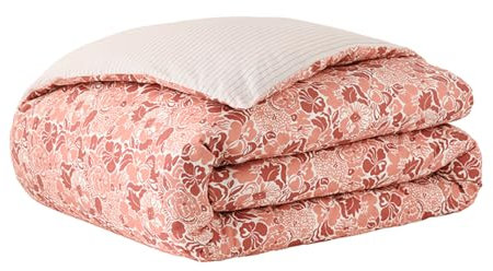 Essix Housse de Couette en Percale de Coton, 200 x 200 cm, Gloria, Rose