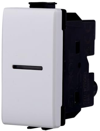 Moduli Bianchi, Compatibile Con Bticino Matix, interruttori, pulsanti, deviatori, dimmer, sensori, PIR, buzzer, Per Placche originali e compatibili (1x, deviatore assiale)