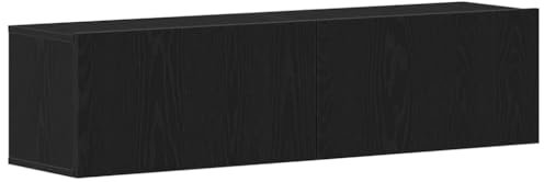 vidaXL TV-Schrank Schwarz Eichen-Optik 120x30x30,5 cm Holzwerkstoff, HiFi-Schrank, TV-Konsole, TV-Möbel, Medienschrank, Stereoschrank