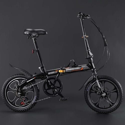 Faltrad Mit Variabler Geschwindigkeit Und Integrierten Rädern, Mini-Faltrad Aus Kohlenstoffstahl, Ultraleichtes Tragbares 14-Zoll-16-Zoll-Faltrad B,16inch