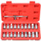 Zoomtools 21pc Professional Oil Drain Plug Key Socket Set, 3/8” 5/16”Drive Oil Sump Plug Removal Tool, Clip-on Design with Storage Case, CR-V