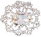 Vintage Kristall Brosche, Oval Art Deco Design, Silberfarben mit Strass-Steinen