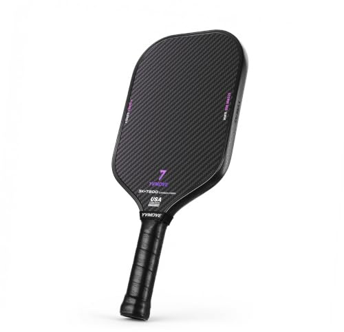 YVmove T800+3K Carbon Fiber Pickleball Paddle with 16mm V-Sonic IV Dynamic Core, Premium Pickle Ball Thermoformed Unibody, Elongated Shape, Enhanced Control & Ultimate Spin, USAPA Approved