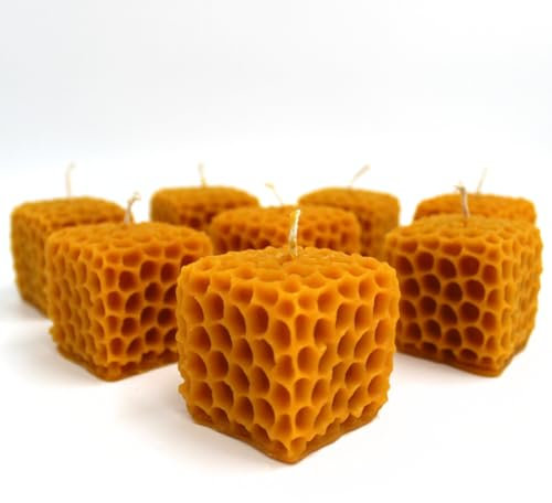 BALIVA® Bienenwachskerze Poe-Form – 100% Natürlich & Handgemacht – Umweltfreundlich, Giftfrei & mit sanftem, natürlichem Duft – Ideal als Geschenk & Dekoration