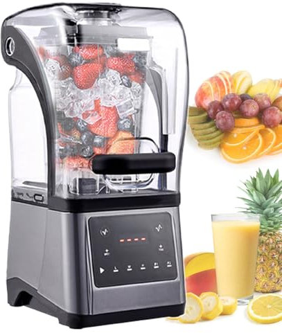pealiritansemen Licuadora Eléctrica De Cocina De 2200 W con Barra De Empuje, 9 Velocidades Y Función De Pulso, Batidora De Pie para Smoothies, Pantalla Digital Y Jarra De 1.6 L, Ideal para Smoothies