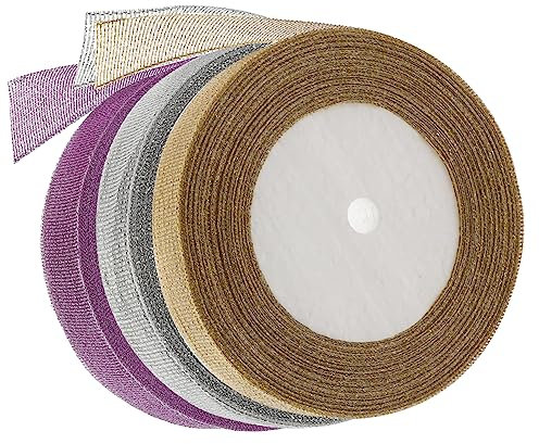 Veemoon 3rollen Zuschneidbares Geschenkband Bastelband Festival-geschenkband Für Geschenkverpackung Und Dekoration