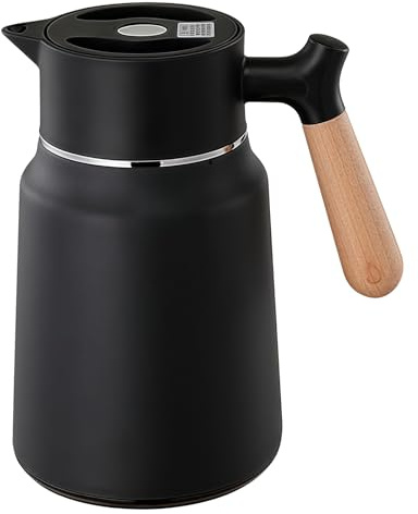 GOEDCH Hermoskanne Thermoskanne Edelstahl: Kaffeekanne mit 1500ml Fassungsvermögen, hochwertige 304 Edelstahl-Innenauskleidung, V-förmiger Trichter, 6-Schicht-Wärmeisolierung für Büro, Heim, Outdoor
