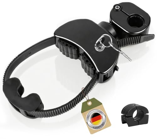 Sorlpv Verstellbar Strap Rahmenhalter Kurz 12CM, Alu Rahmenhalter Fahrradträger für E-Bike/Fahrrad, Abschließbare, Universal Fahrradrahmenhalter für U-Bügelrohr: Ø 2,5-3cm (Schwarz)