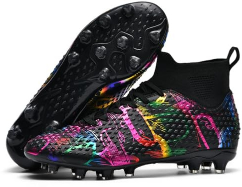 Botas de fútbol Profesionales de caña Alta para Hombre Botines de fútbol para niños para Deportes al Aire Libre con Tacos para césped Artificial