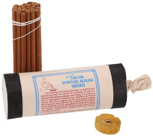 Tibetische Räucherstäbchen, 35 g, Weihrauch, Tibetan Spiritual Healing | Wohltuender Duft für spirituelle Atmosphäre, Holzhalter inklusive, ideal für reinigende Rituale.