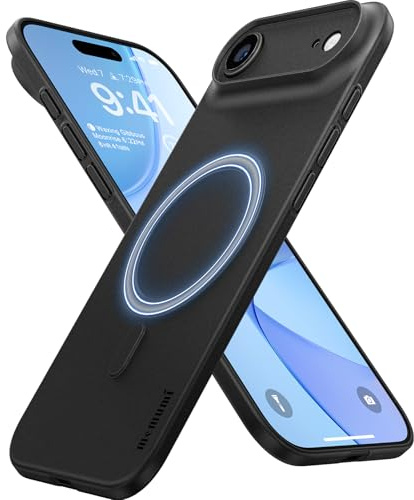 memumi 0.3mm Ultra Thin Magnetic Case for iPhone Air - Thinnest PP Cover with Magnetic Ring, Precise Cutouts, Anti-Scratch and Fingerprint, Preserves Original Phone Feel Matte-Black