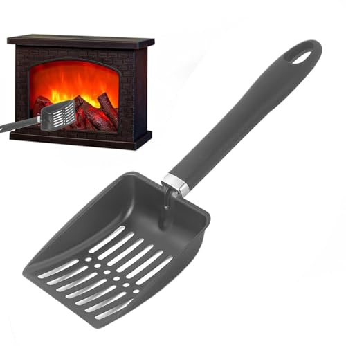 Pala para carbón para chimenea, pala de metal con mango de madera, recogedor de cenizas de acero galvanizado, herramienta duradera para estufa, barbacoa, limpieza de jardín, accesorio para chimenea do