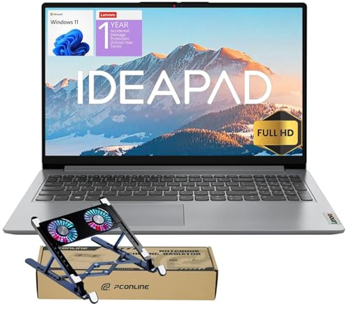 Lenovo IdeaPad 2025 Family Laptop, 15.6 FHD Screen, Intel N6000 CPU, 8GB RAM,128GB eMMC, 10HR Battery, Win11, 1Yr ADP + Office 365 with 1TB Cloud, Laptop Cooler Bundle, Everyday Use