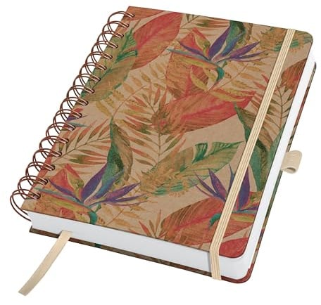 Sigel Spiralblock Jolie Bullet Journal A5 blanko 240 Seiten | JN820, Rot Gelb Grün, Hardcover aus Kraftpapier, 120 g Papier, vegan