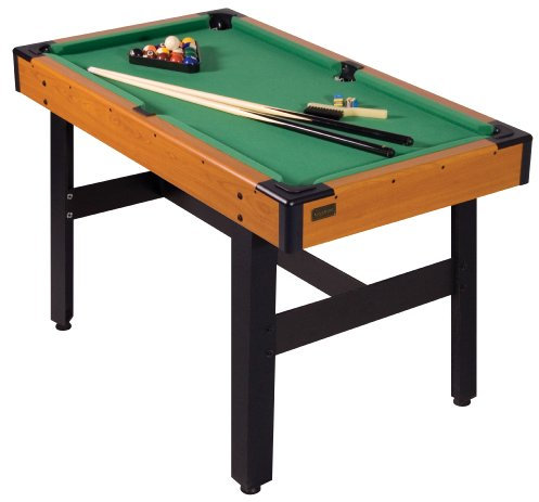 Carromco Pool Billardtisch für Kinder Orion-XT - Mini Billiardtisch mit Zubehör - Tisch Billard Set mit 16 Billardkugeln, 2 Queues, Triangel, Kreide und Bürste, justierbare Füße gegen Unebenheiten