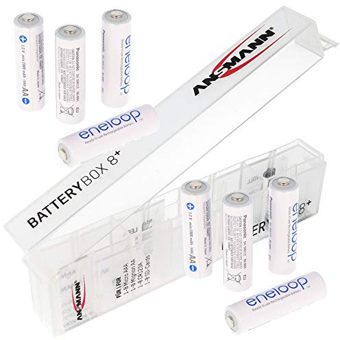 8 x Batterie Sanyo Eneloop Mignon AA dans boîte de rangement pratique