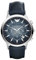 Emporio Armani Herrenuhr , Chronographenwerk, 43mm Silbernes Edelstahlgehäuse mit einem Lederarmband, AR2473