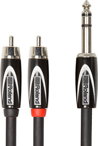 Roland Black Series 1/4-Inch TRS Male to Dual RCA Insert/Splitter Cable - 5 Foot (RCC-5-TR2RV2)