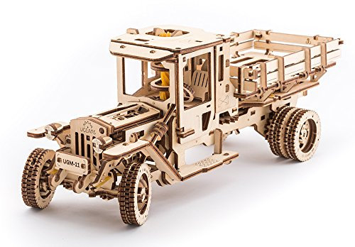 Ugears 70015 - Truck UGM 11 Lastwagen, 3D-Holzbausatz ohne Klebstoff