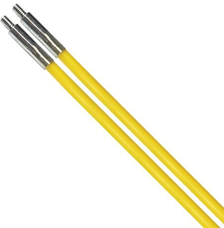 C.K MightyRods Pro 2 Pack 1m Cable Rods Set, 6mm Ø, 100% Splinter Proof Flexible Electric Wire Puller, Cable Installation Access Fishing Tool, Electrical Fish Tape, Electricians Tools, CK T5430