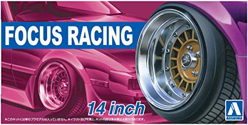 14 Zoll Focus Racing Felgen & Reifen Set 1:24 Model Kit Bausatz Aoshima 053744
