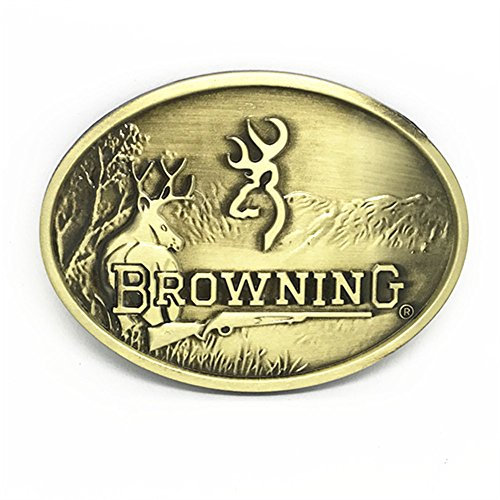 KECOL Gürtelschnallen für Herren, Jagd, Westernhirsch, Emblem, Gürtelschnallen für Damen, Bronze, Einheitsgröße