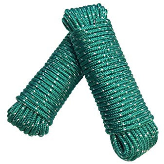 Green Home Seil 8 mm 40 m - 2 Stück-Set - Polypropylenseil PP, Festmacherleine, Allzweckseil, Strick, Gartenseil, Outdoor - Bruchlast: 700kg, 40m x 8mm 2er Set (2x 20 m), grün-weiß