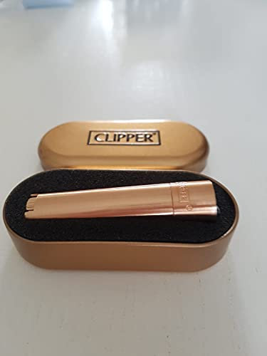 - Clipper - Mechero elegante de color metalizado mate «Metal Rose Gold» en caja de regalo