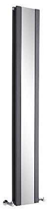 Milano Icon Anthracite Vertical Double Flat Panel Radiator Full Length Mirror - 1800mm x 265mm