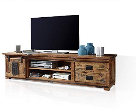 moebel-eins Bristol TV-Board II, Material Massivholz, Mango rustikal