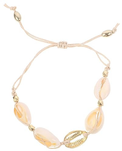 Amosfun Bracelet Coquillage Femme Coquille Naturelle Bohème Tressé Bracelets Bijoux de Mode à La Main des Femmes