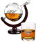 Whisky Karaffe Set | Whisky Geschenkset | Whiskey Geschenke für Männer | Weihnachtsgeschenke für Männer | Männergeschenke Opa Onkel | Globus Dekanter (Whiskyglas mit Personalisierung)