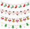 4 Piezas Banderas de Navidad Banderines con Calcetines Navideños de árboles de Navidad Alk y Santa, Navidad Banner de Guirnalda para la Decoración Navideña