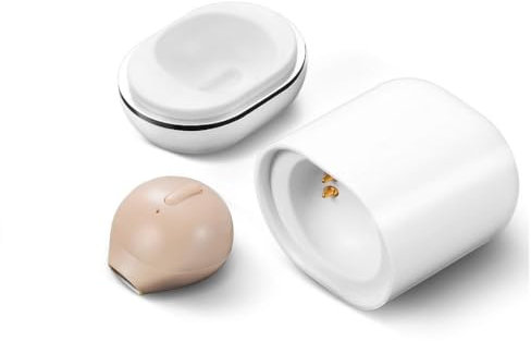 SZHTFX Mono Auriculares inalámbricos Invisibles Nude, Bluetooth5.0 discretos Cascos, Mini monoaurales, internos con micrófono, Caja de Carga de 260mAh, IPX5, para Viajes, Trabajo