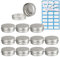 ZEOABSY 10 Pièces 60ml Pots en Aluminium Vide Rond Argent Petit Cosmétiques Pot Conteneurs for Fait Main Bougies Crème Baume Voyage, 5X Spatule, 1x Étiquettes