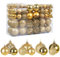 MTSCE 100 pezzi Palline Oro Natale - Decorazioni natalizie per l'albero di Natale, brillanti, opache, lucide, Ø 3, 4 e 6 cm