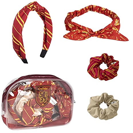 CERDÁ LIFE'S LITTLE MOMENTS - Set Haarschmuck Mädchen mit Kulturtasche Kinder 4-teiliges Haar Schmuck Set mit Kosmetiktasche von Harry Potter - Offizielle Warner Bros Lizenz, Mehrfarbig