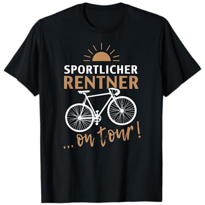 Sportlicher Rentner on tour Rente Rennrad Fahrrad T-Shirt