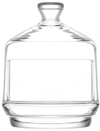 Fornord Stapelbare Glasdose für Süßigkeiten, Vorratsdose mit Deckel, stapelbar, Schokolade, Bonbon, Süßigkeiten, Buffet, Turm, Zuhause, Party, Hochzeit, transparent (1 Ebene)