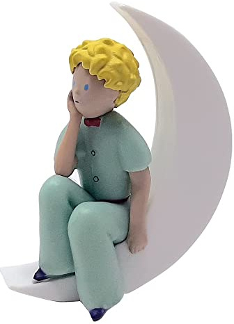 Plastoy Der kleine Prinz Chibi-Figur Der kleine Prinz sitzt auf dem Mond - Harz - 7 cm