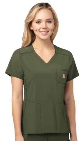 Carhartt Force, Moderne Passform, Brusttasche, OP-Oberteil, Basil, Groß