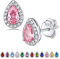 Bestyle Ohrstecker Silber 925 Birne Ohrringe für Damen, Schlafen AAA Zirkonia Ohrstecker, Geburtsstein Turmalin Schmuck Kristall Geschenk