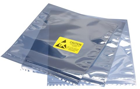 sourcing map 10cs antistatische Beutel Abschirmbeutel 12x16inch(30x40cm) wiederverschließbar mit Etiketten für Festplatte HDD SSD