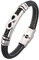 Skcess Armbänder für Männer Silber，Kettenarmbänder Unendlicher Lederarmreif Rostfreier Stahl Armbänder für Herren 18.5cm