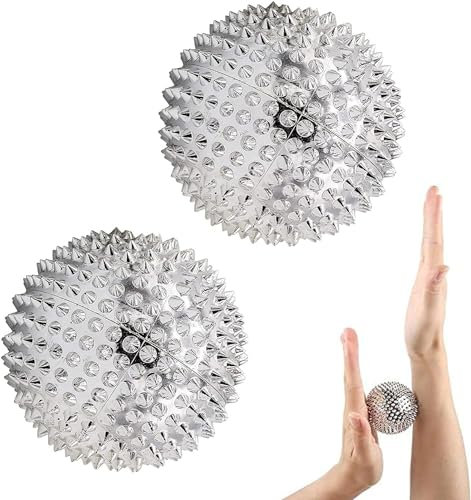 Igelball,Massageball, 2pcs 47mm Magnetische Akupressurkugeln, Akupressur Massagegerät,Triggerpunkt Massagebälle, Gymnastikball,Fußmassage Balls,Fingermassagegeräte,Igelball Massageball Set