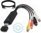 MEIRIYFA Câble adaptateur de capture audio vidéo USB 2.0, convertisseur VHS vers numérique, adaptateur convertisseur vidéo VHS VCR TV vers DVD pour PC Windows