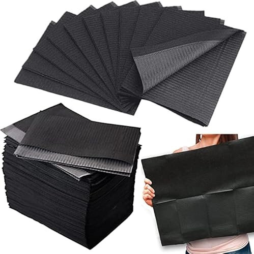 35 Stück Dental lätzchen Schwarze, Einweg Dental Lätzchen Wasserdichte Tattoo Lätzchen, 33 x 45cm Tattoo Abdeckungen Mehrzweck für Tattoo Zubehör Zahnbehandlung