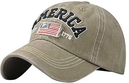 QIFLY Mens Usa Flag Washed Cotton Baseball Cap Sports Hats Running for Men Women Unisex Us American Flag Embroidered Mesh Trucker Cap Basecap Baseball Kappe